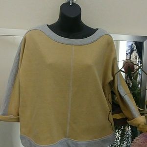 Anthropologie-Sanctuary Two Tone Crop Sweatshirt